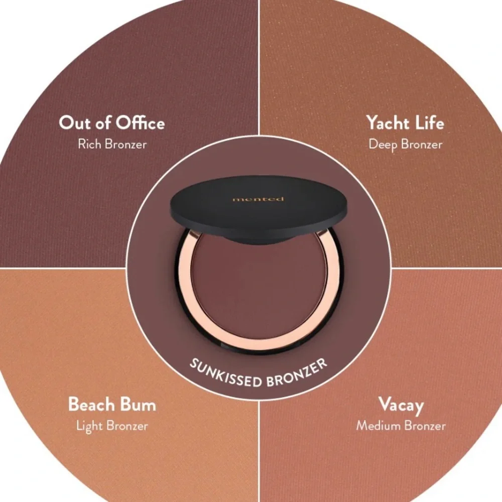 Mented Cosmetics Brown “Out of Office”Shade Bronzer Matte Pigmented Compact -NIB